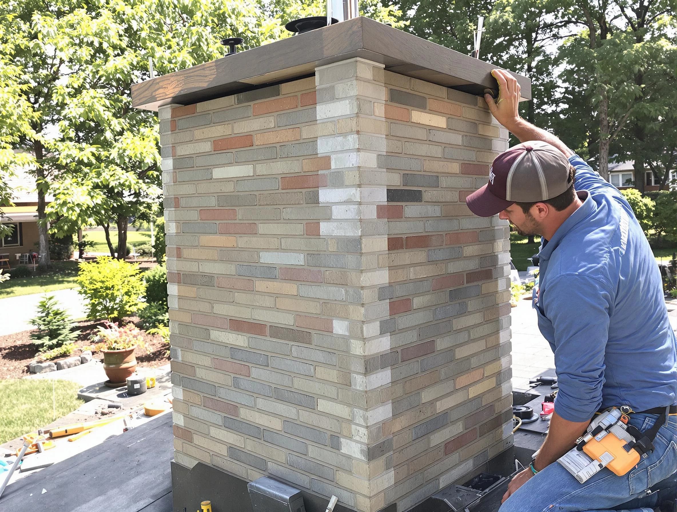 Shrewsbury Chimney Sweep completing a modern chimney remodel in Shrewsbury, MA