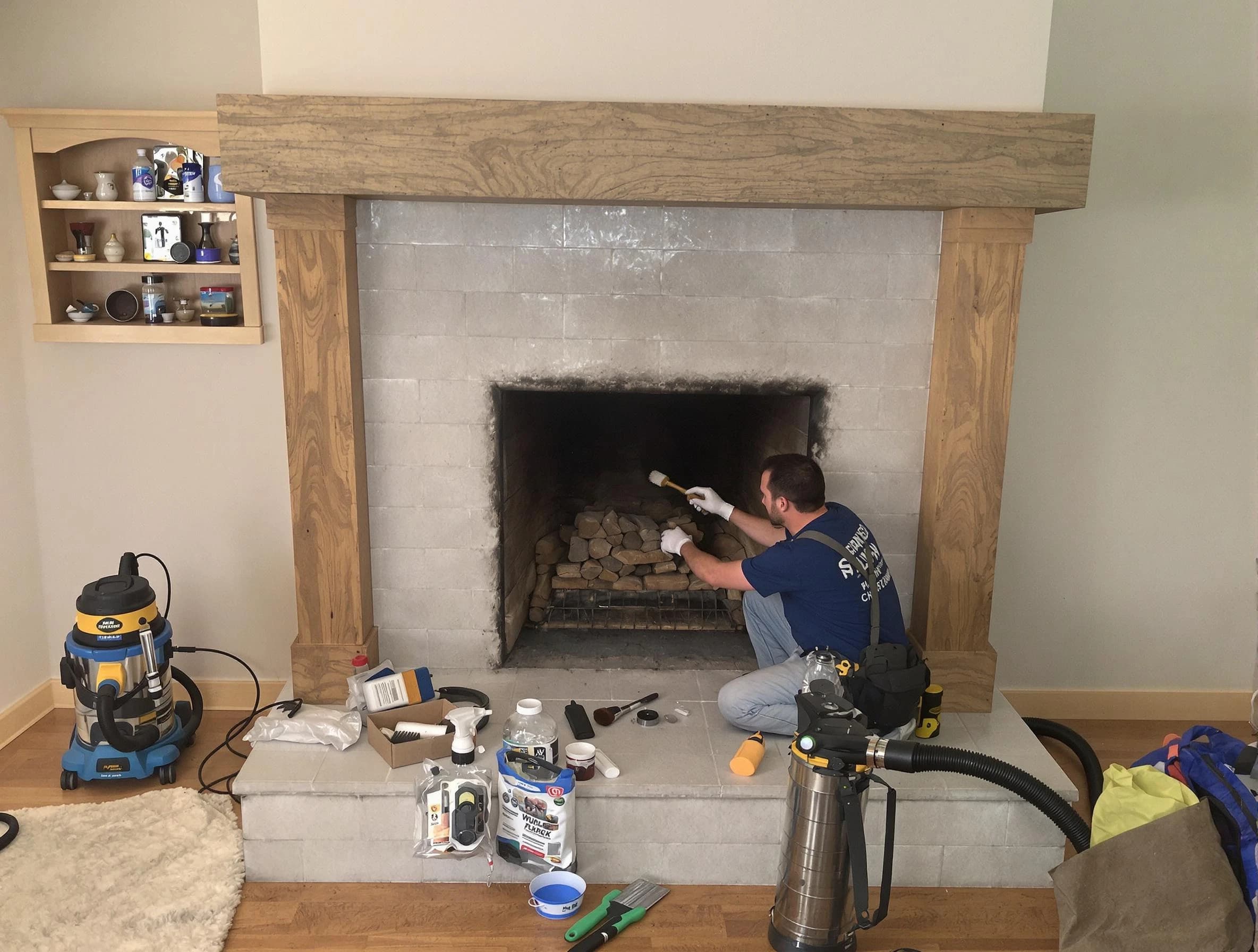 Detailed creosote removal process by Shrewsbury Chimney Sweep in Shrewsbury, MA