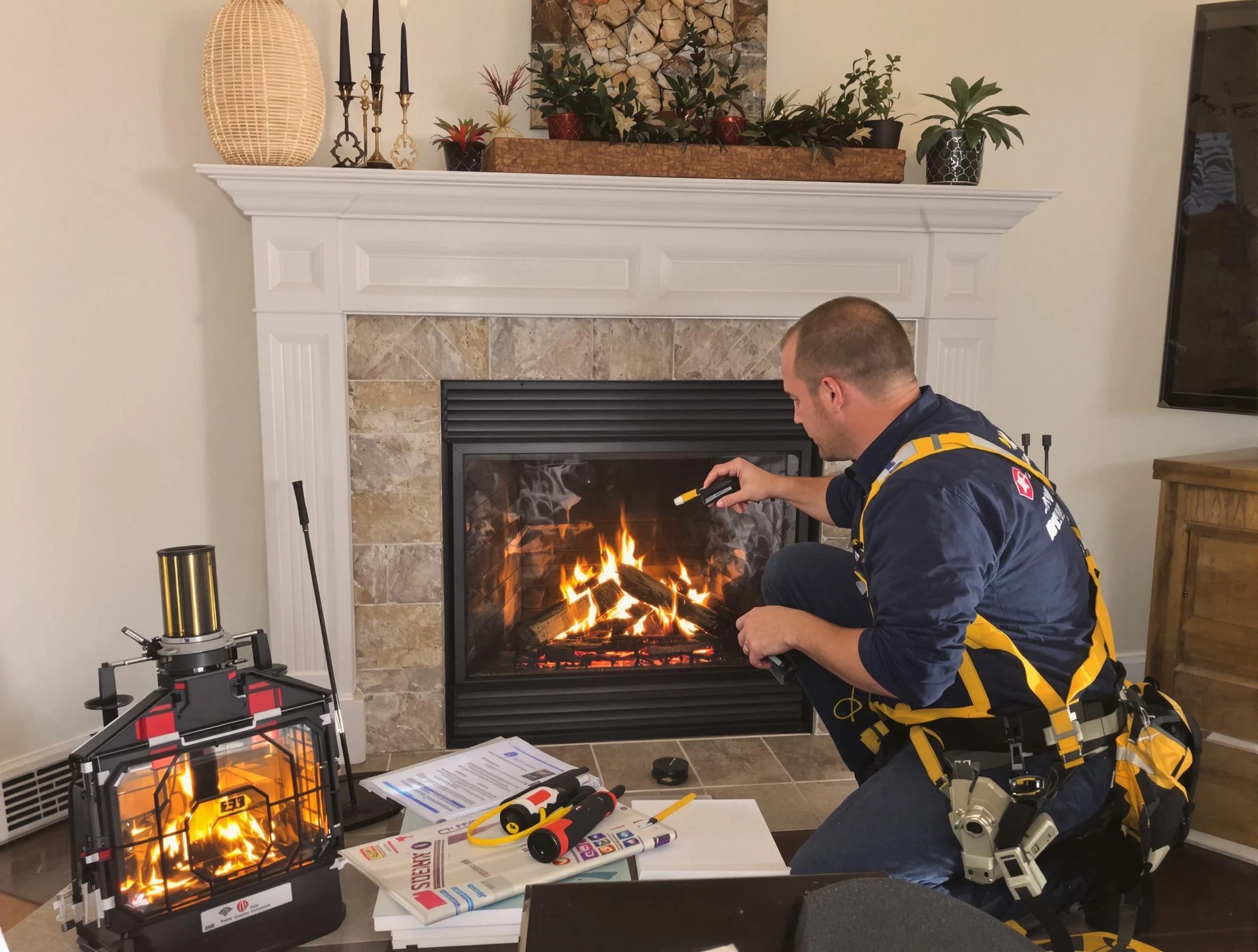 Safety-focused fireplace inspection by Shrewsbury Chimney Sweep in Shrewsbury, MA