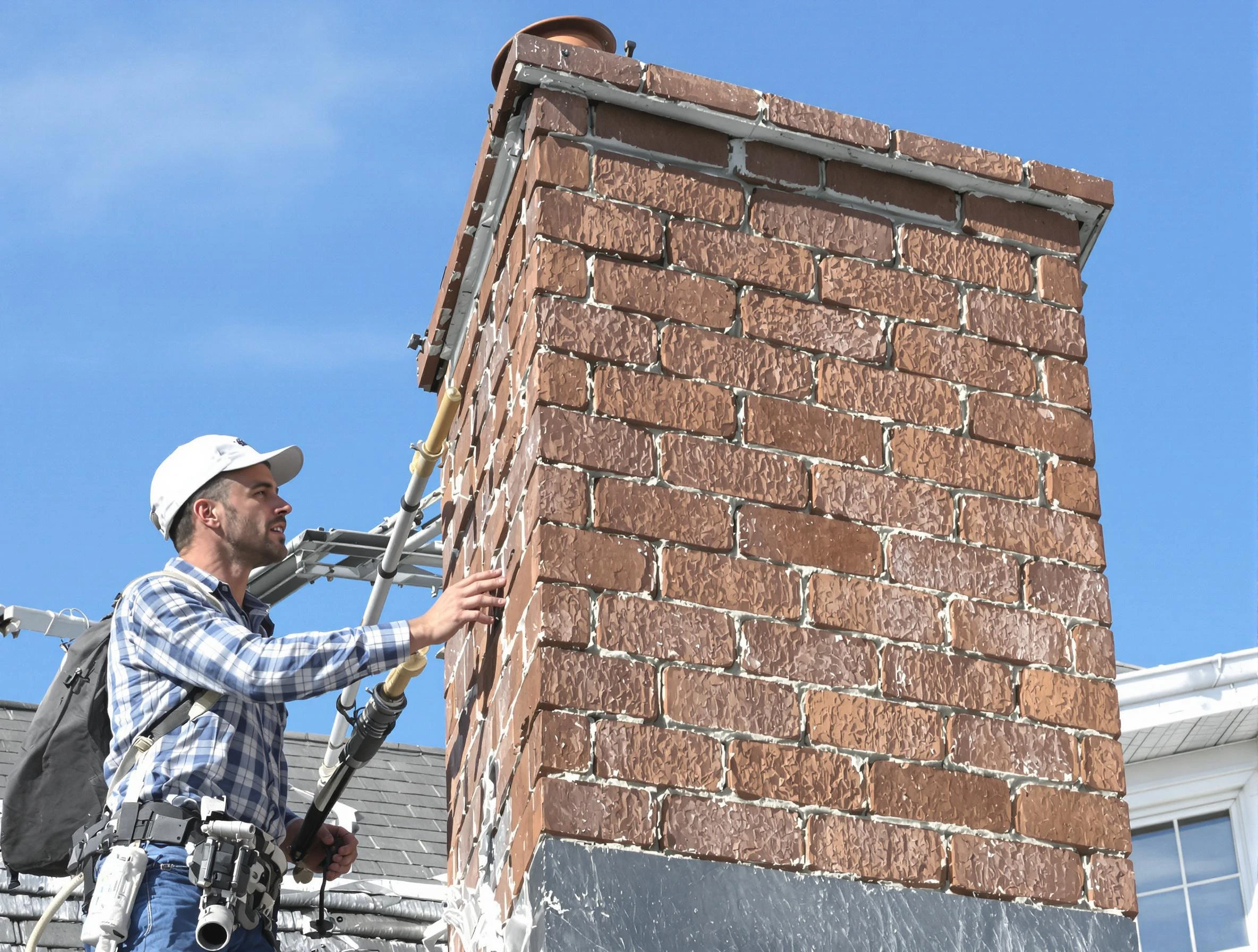 Brickwork for a chimney rebuild by Shrewsbury Chimney Sweep in Shrewsbury, MA