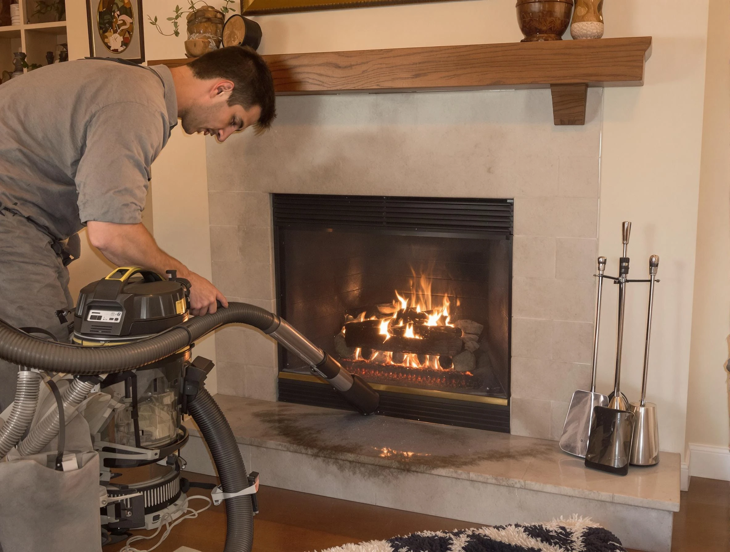 Routine fireplace upkeep by Shrewsbury Chimney Sweep in Shrewsbury, MA