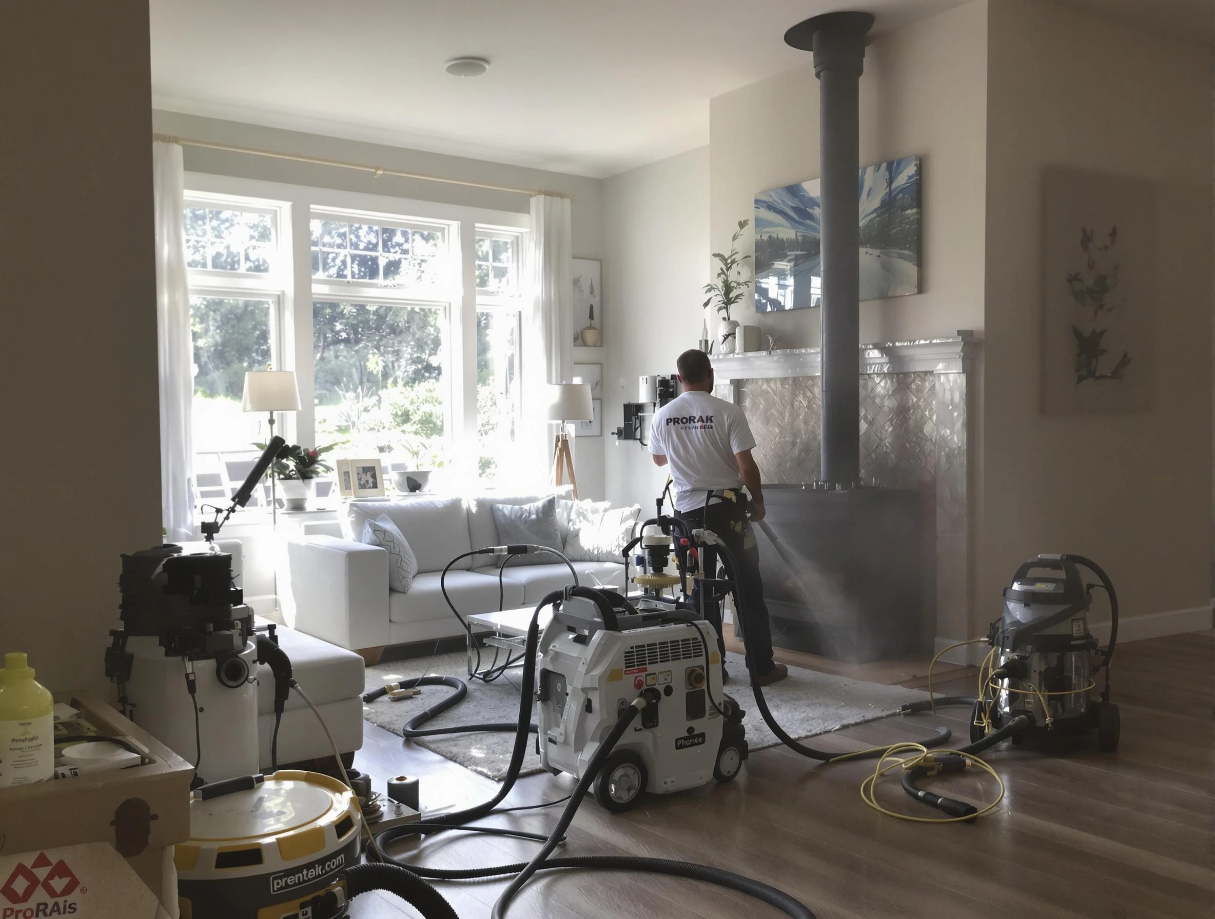 Soot removal service by Shrewsbury Chimney Sweep for a fireplace in Shrewsbury, MA